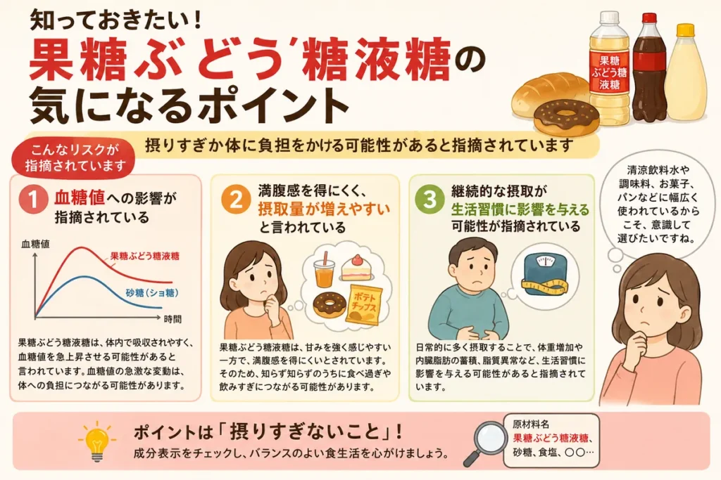 果糖ぶどう糖液糖 血糖値 満腹感 生活習慣への影響