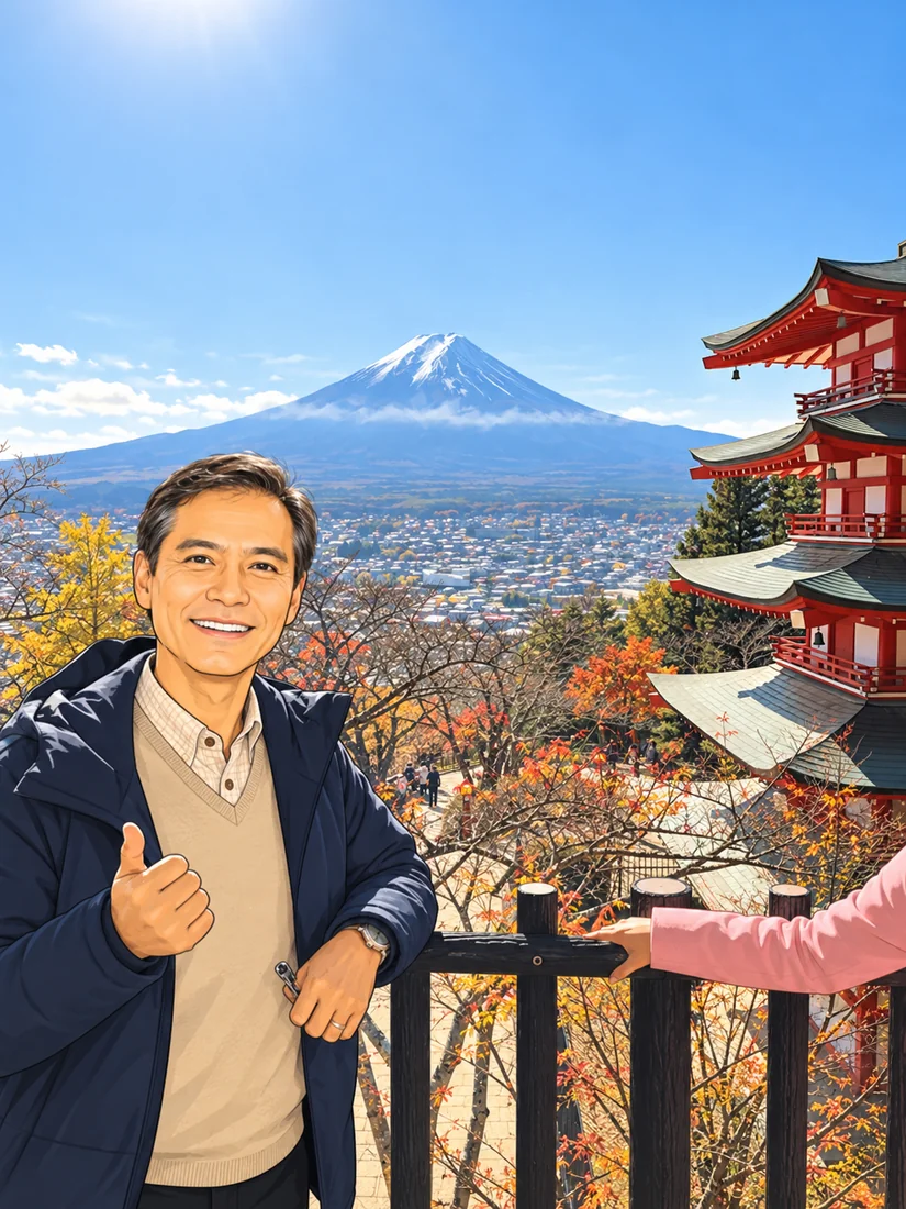 新倉山　富士山　ゲンキ